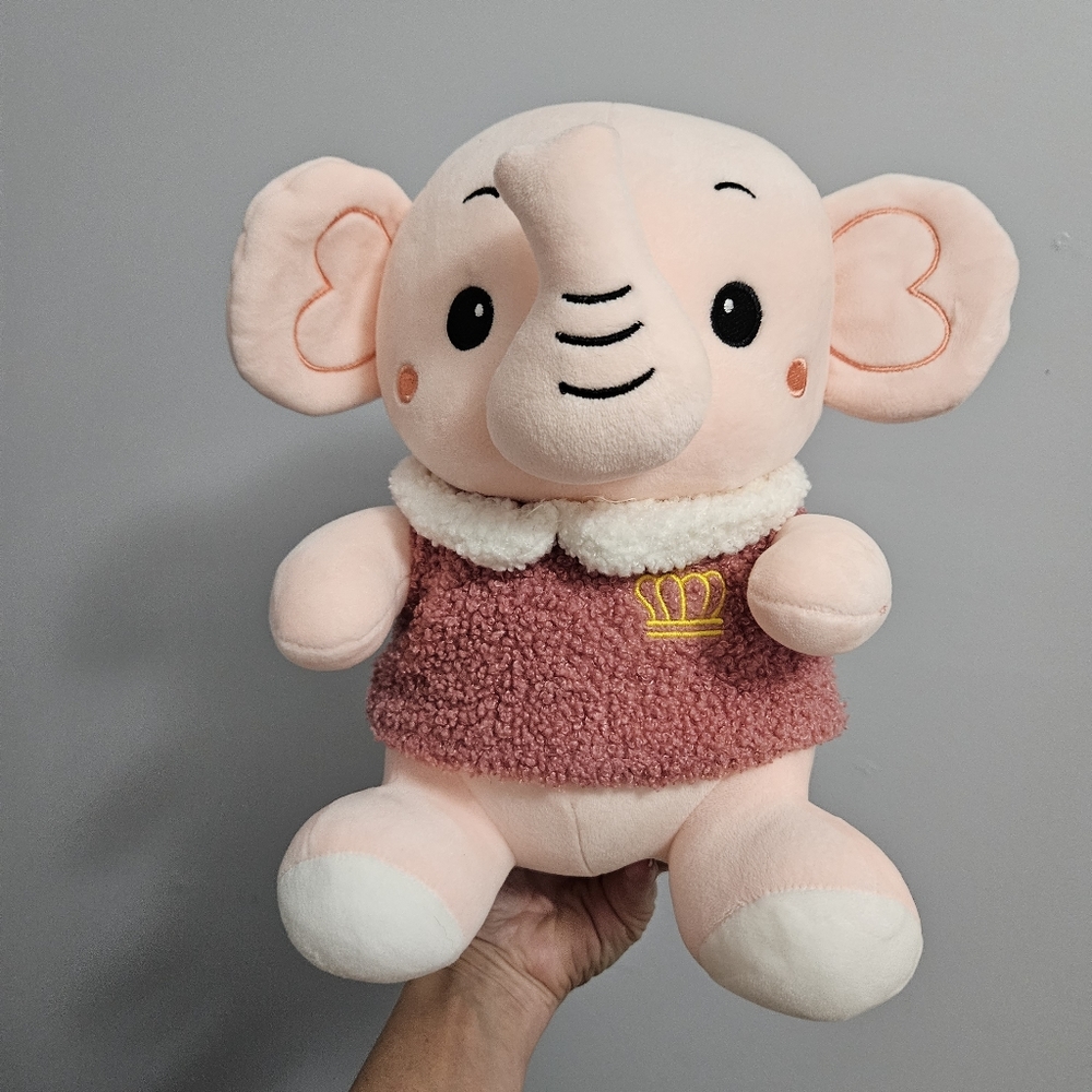 Pink Baby Elephant Stuffed Animal Plush - Picture 7 of 15
